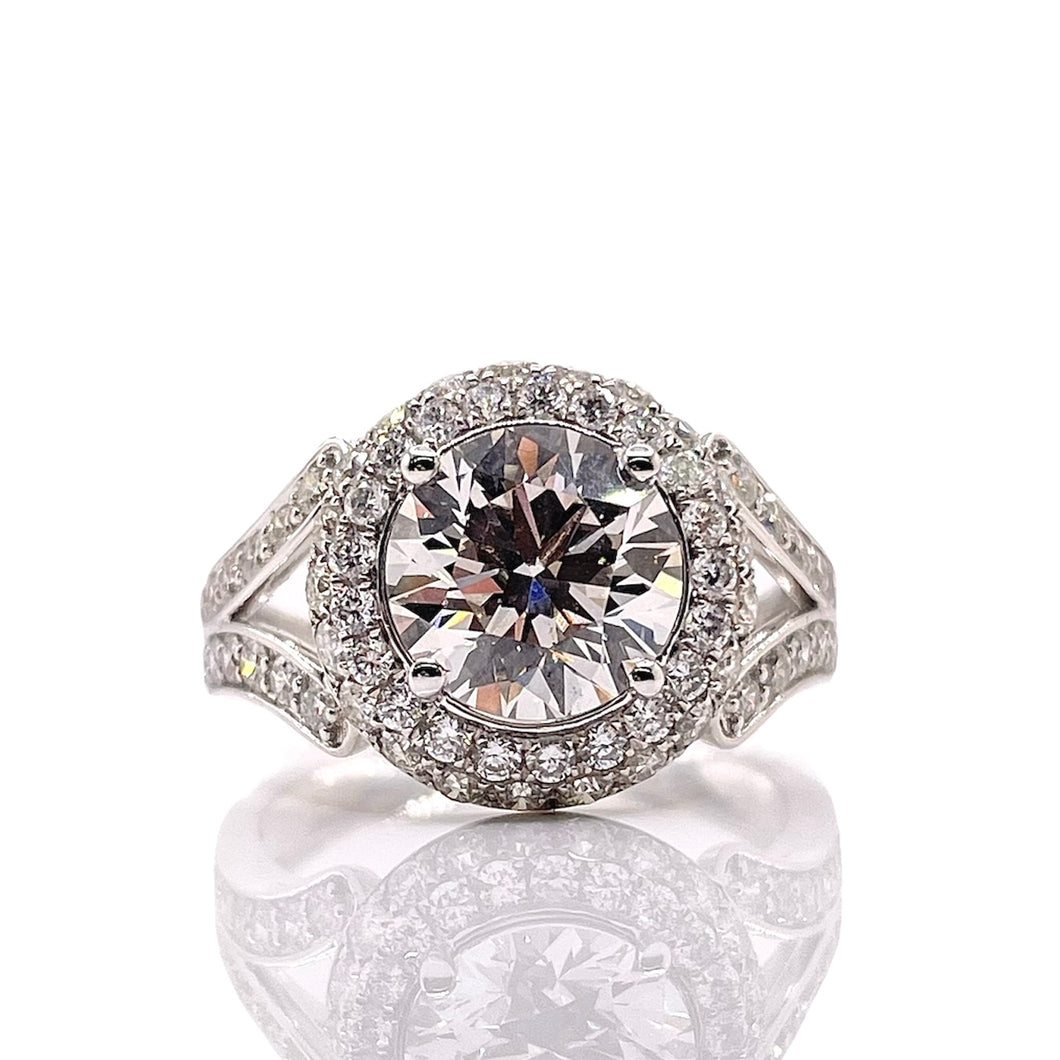 3.54 CT. Lab Grown Diamond Engagement Ring In 14 KT White Gold