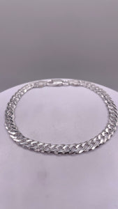 5mm Double Curb Link Chain/Bracelet In Silver