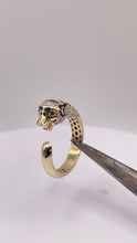 Load image into Gallery viewer, Beautiful Panther Ring In 10 KT Yellow Gold With CZ