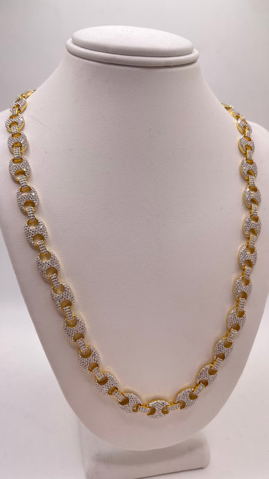 4.32 CT. Natural Diamond Gucci Link Chain In 10 KT Yellow Gold