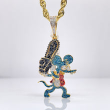 Load image into Gallery viewer, 1.20 CT. Natural Diamond Itchy &amp; Scratchy Pendant In 10 KT Yellow Gold