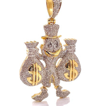 Load image into Gallery viewer, 1.72 CT. Custom-Made Duck Holding Money Bag Pendent In 10KT Gold