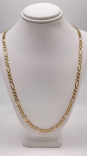 2.5mm Figaro Link Chain In 10 KT Yellow Gold