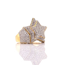 Load image into Gallery viewer, 3.54 CT. Natural Diamond Star Shape Men’s Ring In 10 KT Yellow Gold