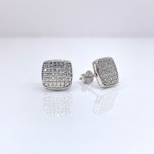 Load image into Gallery viewer, 0.24 CT. Natural Diamond Square Shape Stud Earrings In 10 KT White Gold