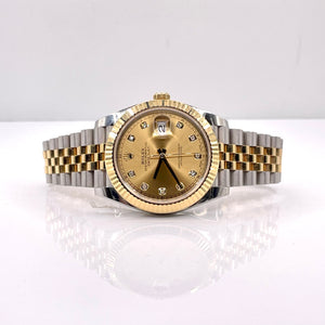 41mm Two-Tone DateJust Rolex Men’s Watch With Champagne Diamond Dial