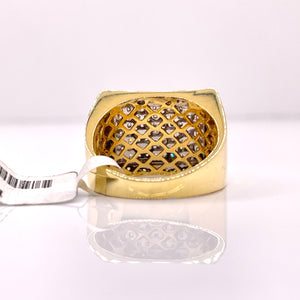1.09 CT. Natural Diamond Square Shape Men’s Ring In 10 KT Yellow Gold
