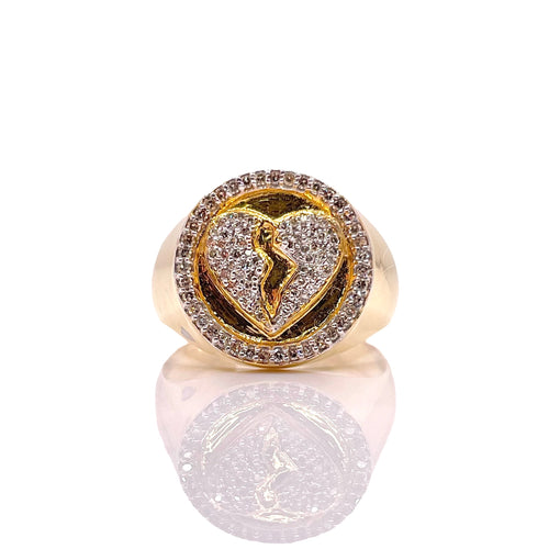 0.37 CT. Natural Diamond Broken Heart Ring In 10 KT Yellow Gold