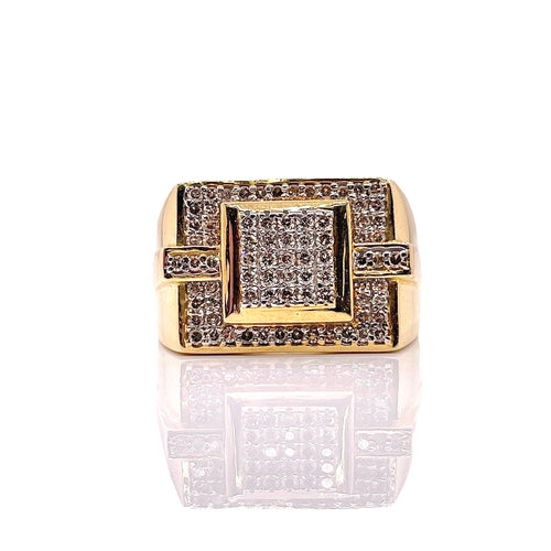 0.71 CT. Natural Diamond Men’s Ring In 10 KT Yellow Gold