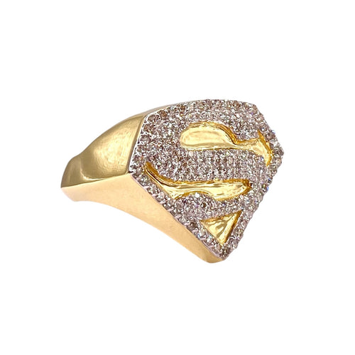 0.57 CT. Natural Diamond Superman Ring In 10 KT Yellow Gold