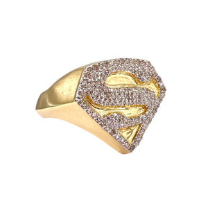 0.57 CT. Natural Diamond Superman Ring In 10 KT Yellow Gold