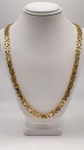 6.8mm Solid Link Chain In 18 KT Yellow Gold