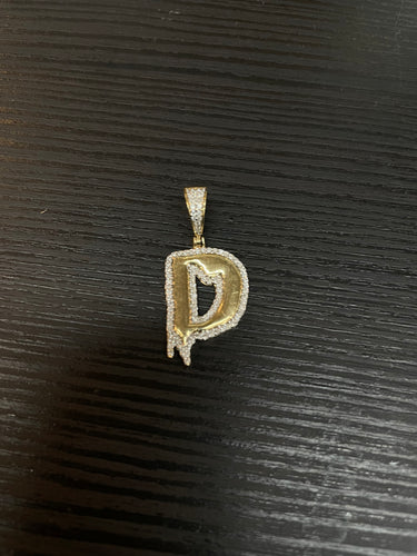 Diamond Initial D Pendant In 10 KT Yellow Gold