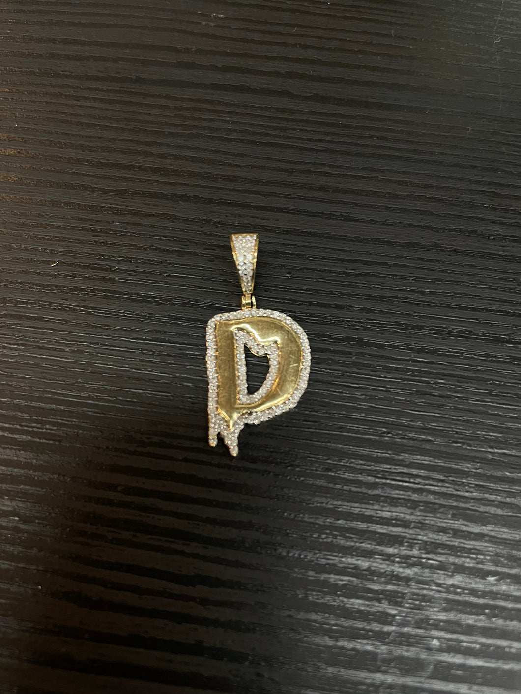 Diamond Initial D Pendant In 10 KT Yellow Gold