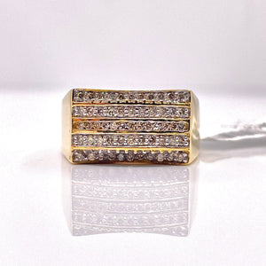 0.88 CT. Natural Diamond Men’s Ring In 10 KT Yellow Gold