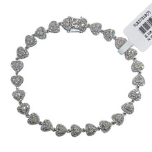 Load image into Gallery viewer, 2.02 CT. T.D.W Natural Diamond Heart Shape Bracelet In 10 KT White Gold