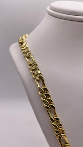 7.0mm Figaro Link Chain In 10 KT Yellow Gold