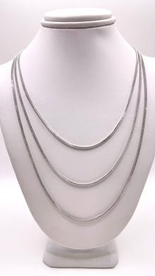 1.3mm Franco Link Chain In 10 KT White Gold