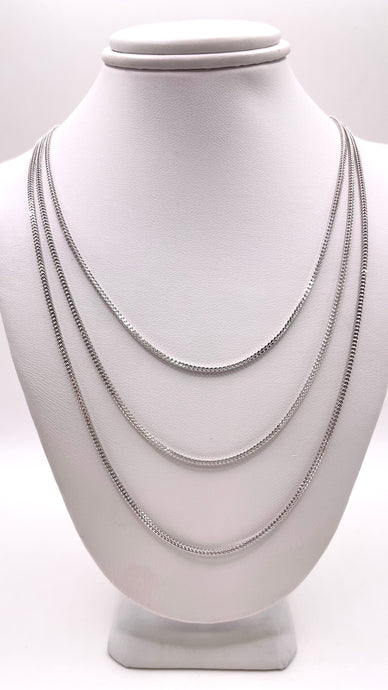 1.3mm Franco Link Chain In 10 KT White Gold