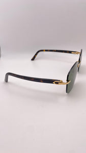 Cartier Gold & Tiger Eye Acetate Sunglasses