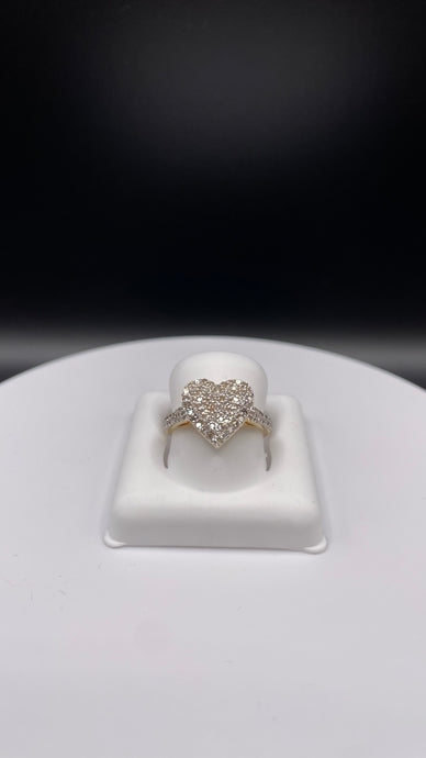 0.55 CT. Beautiful Natural Diamond Heart Ring In 10 KT Yellow Gold