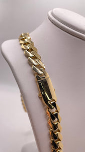 10.5mm Monaco Link Chain In 10 KT Yellow Gold