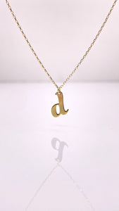Dainty Initial Pendent & Chain Combo In 10 KT Yellow Gold