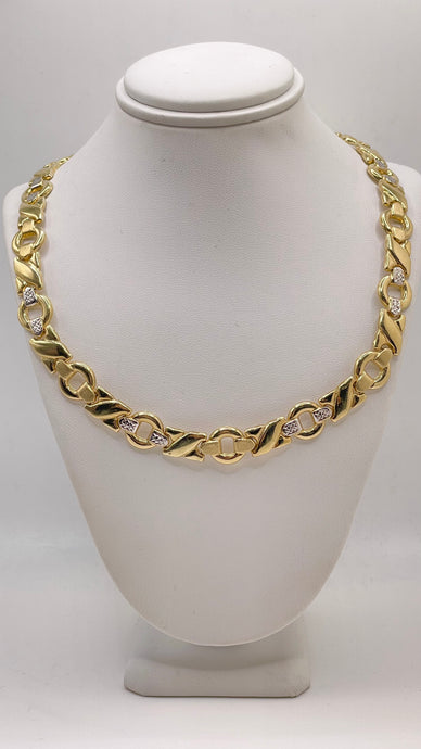 11.0mm Fancy Link Women’s Necklace In 10 KT Yellow Gold