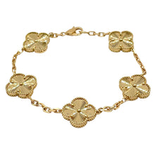 Load image into Gallery viewer, 5 Clover Bracelet In 18 KT Yellow Gold