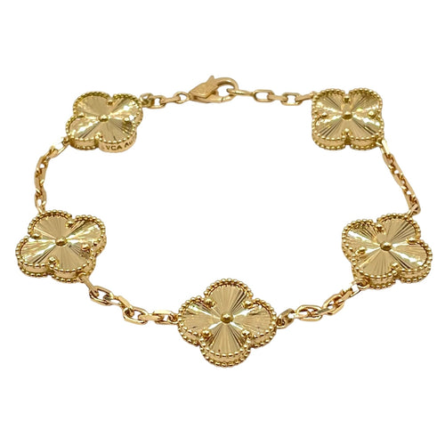5 Clover Bracelet In 18 KT Yellow Gold