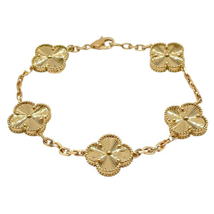 5 Clover Bracelet In 18 KT Yellow Gold