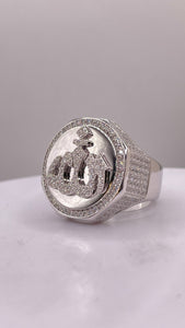 Silver Allah Men’s Ring With CZ