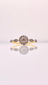 0.22 CT. Natural Diamond Round Shape Women’s Ring In 10 KT Yellow Gold