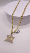 Load image into Gallery viewer, 1.24 CT. Natural Diamond Bank Pendent &amp; Rope Chain Combo