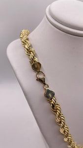 7mm Rope Chain In 10 KT Yellow Gold