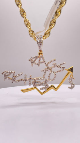 0.52 CT. Natural Diamond Rags To Riches Pendant & Rope Chain Combo In 10 KT Yellow Gold