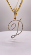 Load image into Gallery viewer, 0.40 CT. Natural Diamond D Initial Pendent In 10 KT Yellow Gold