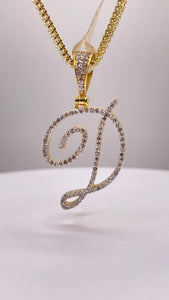 0.40 CT. Natural Diamond D Initial Pendent In 10 KT Yellow Gold