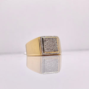0.33 CT. Natural Diamond Men’s Square Shape Ring In 10 KT Yellow Gold