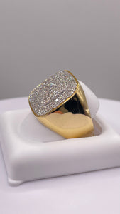 1.13 CT. Natural Diamond Men’s Square Ring In 14 KT Yellow Gold