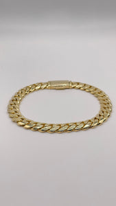 Solid Miami Cuban Bracelet With Box Lock In 10 KT Yellow Gold