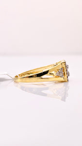 0.50 CT. Natural Diamond Women’s Square Shape Ring In 10 KT Yellow Gold