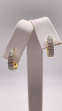 Load image into Gallery viewer, 0.28 CT. Natural Diamond Hoop Earrings In 10 KT Yellow Gold