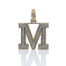 Load image into Gallery viewer, 0.78 CT. T.D.W Natural Diamond Two-Tone Initial M Pendant In 10 KT Gold