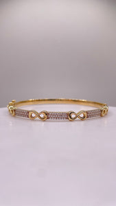 CZ Infiniti Bangle In 10 KT Yellow Gold