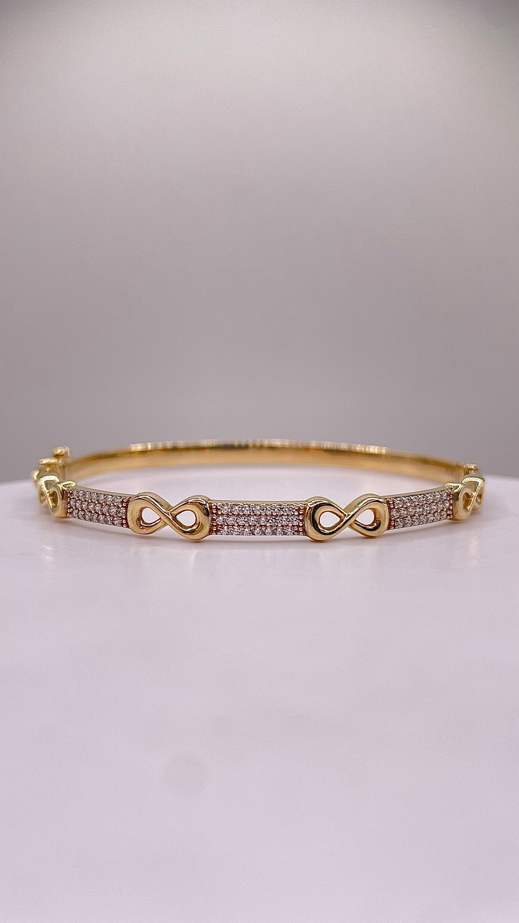 CZ Infiniti Bangle In 10 KT Yellow Gold