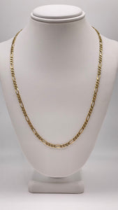 3mm Figaro Link Chain In 14 KT Yellow Gold