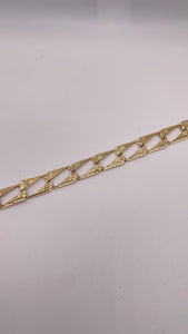 11.8mm Men’s Link Bracelet In 10 KT Yellow Gold