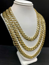 Load image into Gallery viewer, 9mm Monaco Link Chain In 10 KT Yellow Gold With CZ Lock