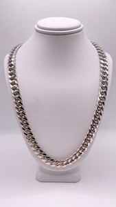 8mm Miami Cuban Link Chain In 10 KT White Gold